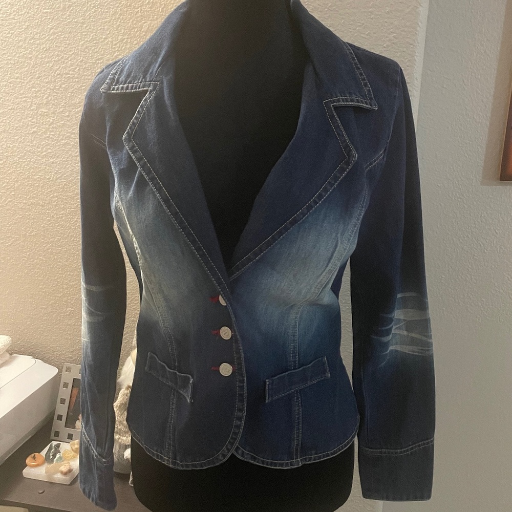 Z Cavaricci Denim Jean Jacket Blazer Vintage 90's